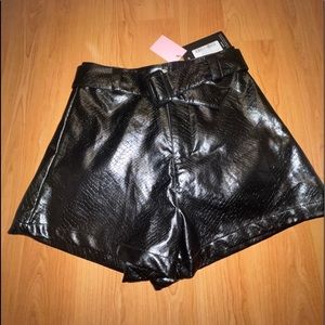 Pretty Little Thing Leather Shorts